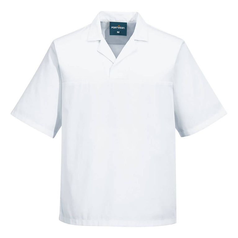 Camisa Portwest de panadero de manga corta sin bolsillos