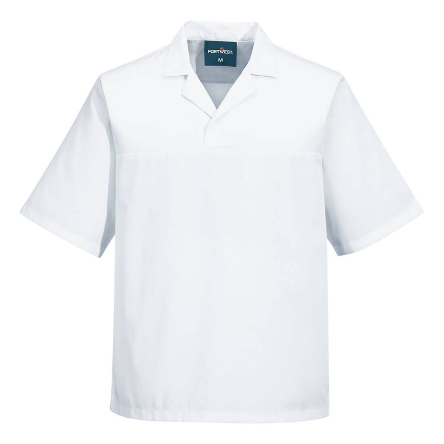 Camisa Portwest de panadero de manga corta sin bolsillos