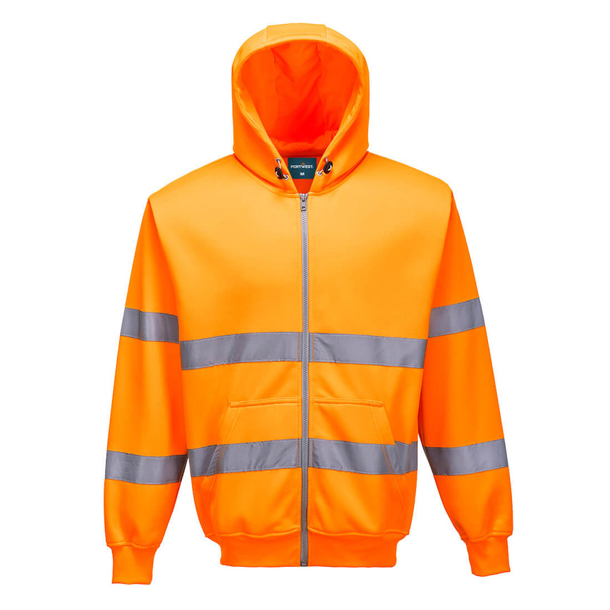 Sudadera de alta visibilidad con capucha y cremallera