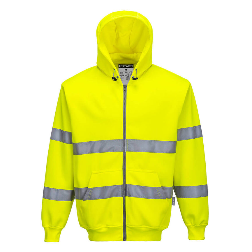 Sudadera de alta visibilidad con capucha y cremallera