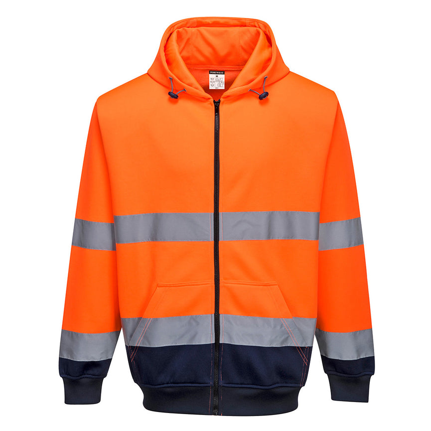 Sudadera con capucha y cremallera de alto contraste