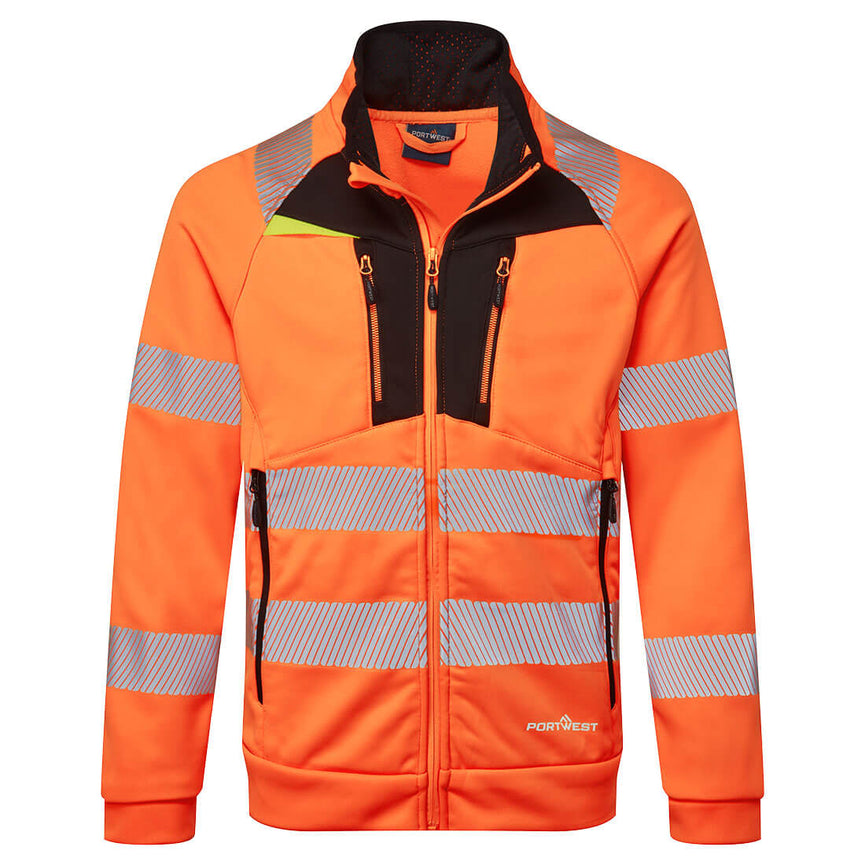 Sudadera Portwest con cremallera DX4 Hi-Vis Funnel Neck Zipped