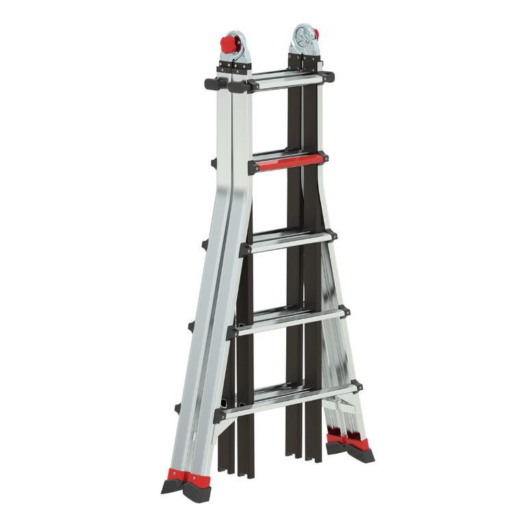 Escalera telescópica Varitrex Tele Pro+ 4x5, diseñada para trabajos intensivos, ajustable y con estructura de aluminio resistente.
