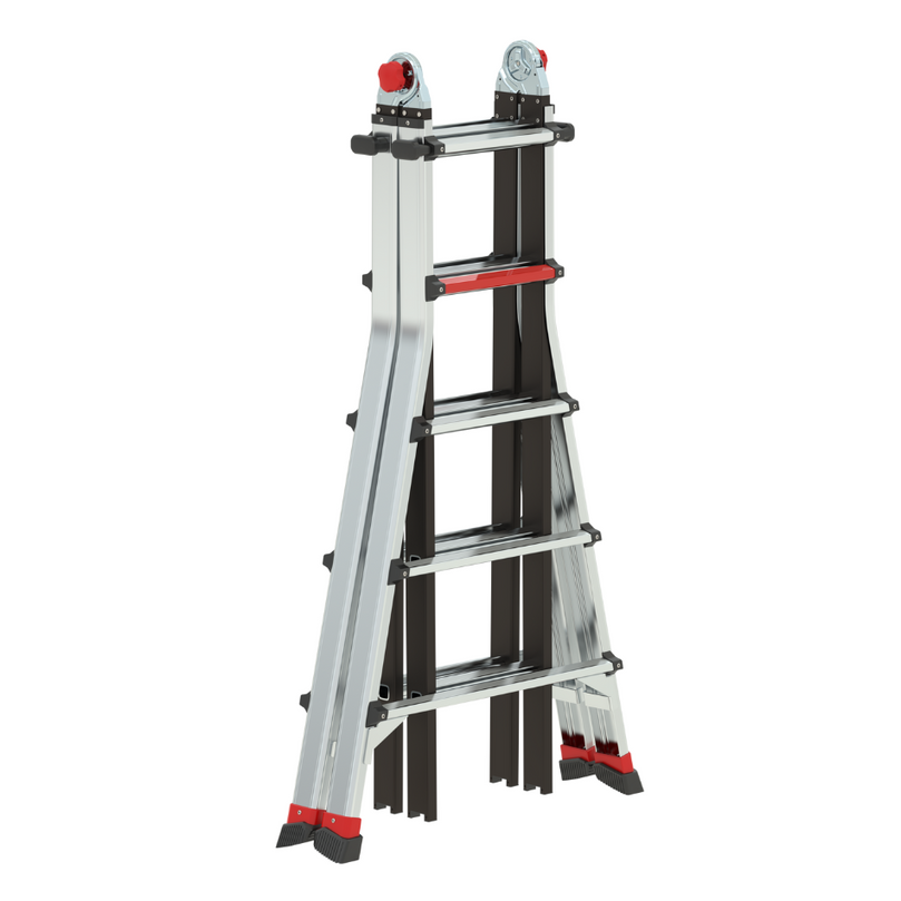 Escalera telescópica Varitrex Tele Pro+ 4x5, diseñada para trabajos intensivos, ajustable y con estructura de aluminio resistente.
