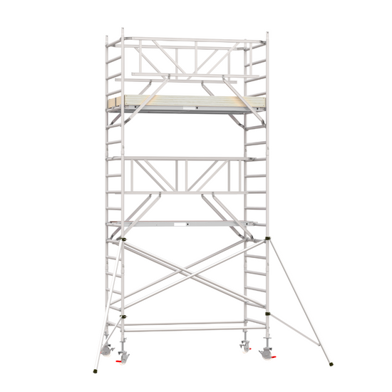 Escalera Móvil Scafline ECO 135 cm – Plataforma Plegable de Alta Estabilidad y Movilidad para Profesionales