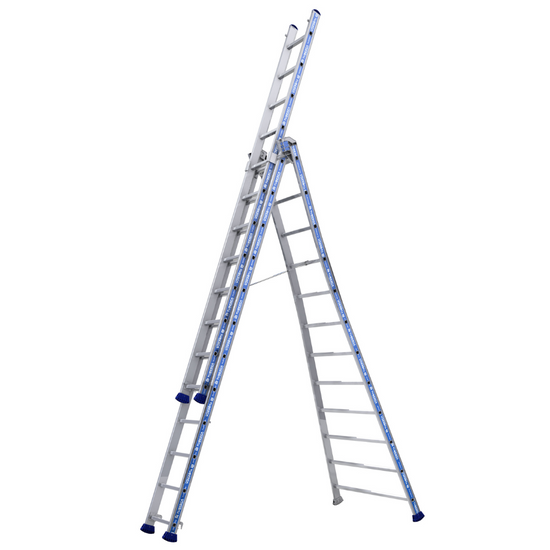Escalera Platinium Transformable 3 Tramos 3x12 peldaños - máxima altura y estabilidad para trabajos en altura exigentes