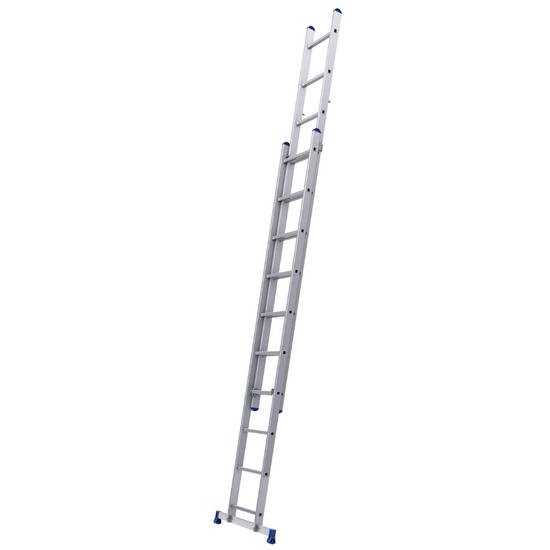 Escalera STARLINE de MANO 2x10, altura cerrada 3,93 m, máxima 7,04 m, con cuerda anti-UV y estabilizadora.
