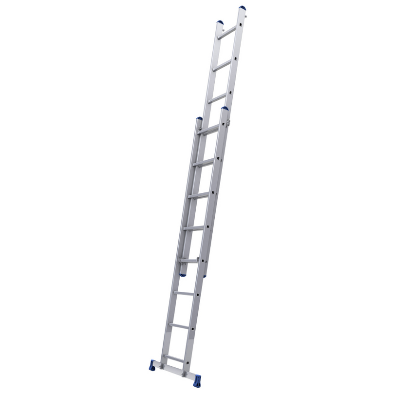 Escalera Starline extensible de MANO 
 tramos, ligera y práctica, con base estabilizadora y cuerda anti-UV.