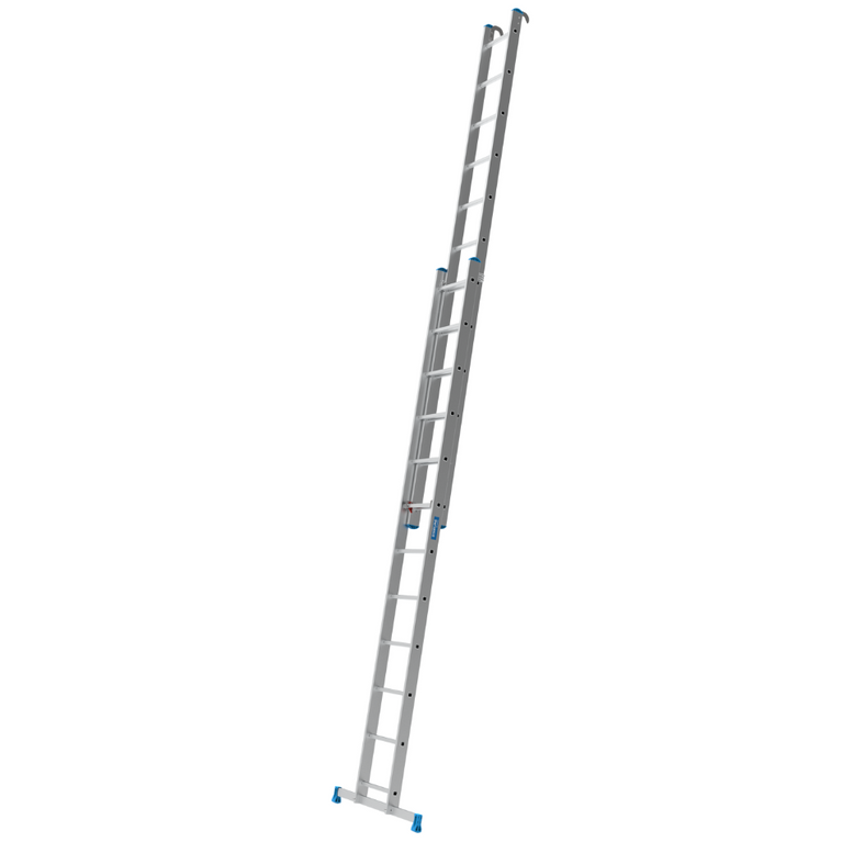 Escalera STARLINE de cuerda 2x16, altura cerrada 4,49 m, máxima 7,88 m, fiable y práctica, apta para uso profesional.
