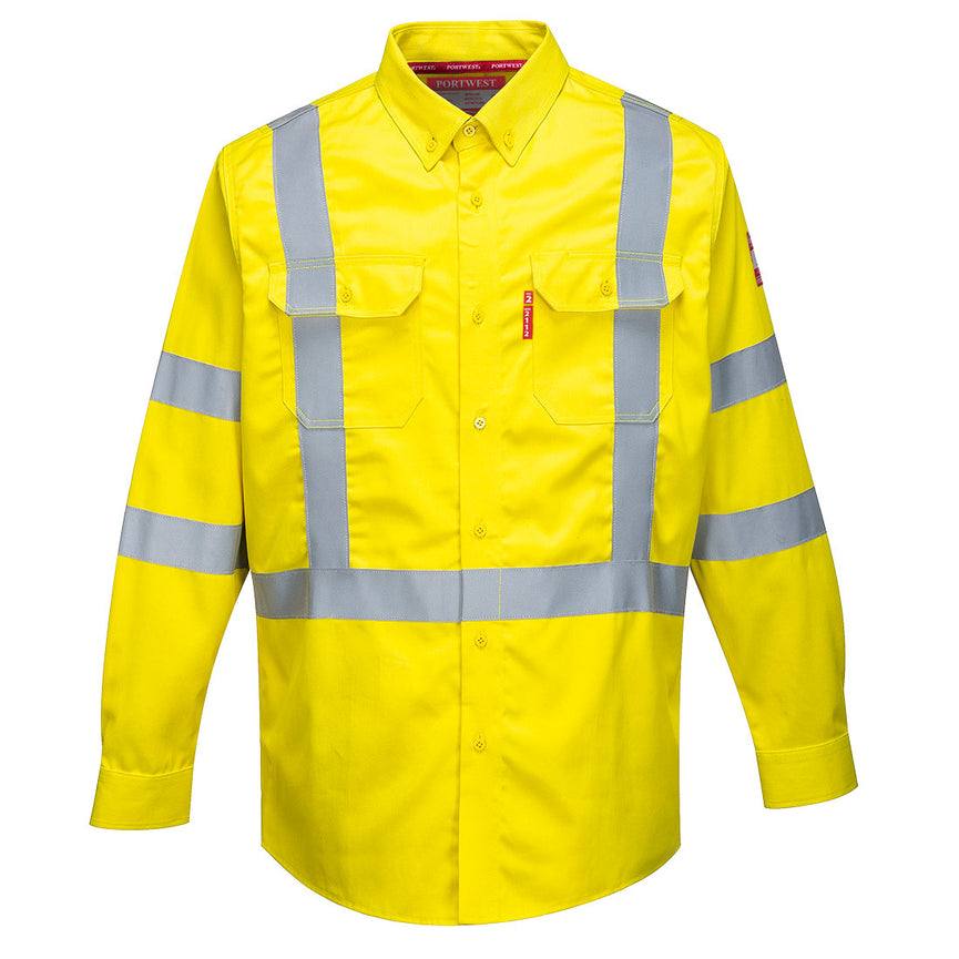 Camisa Portwest de alta visibilidad y resistente a la llama Bizflame 88/12