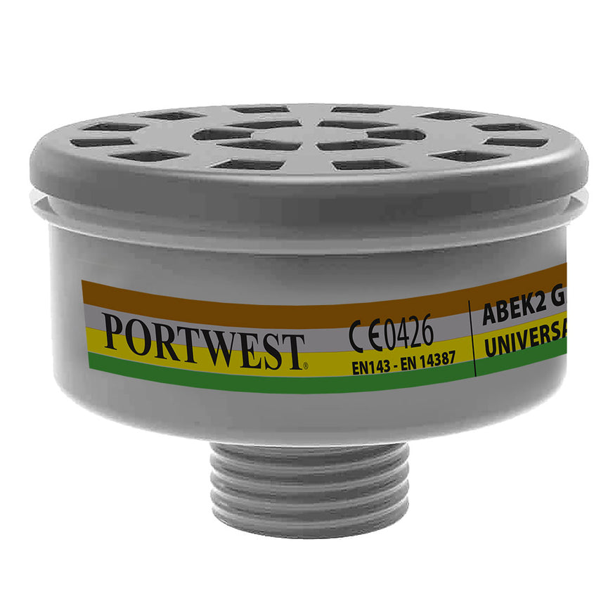 Filtro de gases ABEK2 con conexión de rosca universal (pack 4)