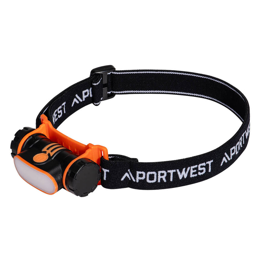 Linterna frontal de LED recargable por USB