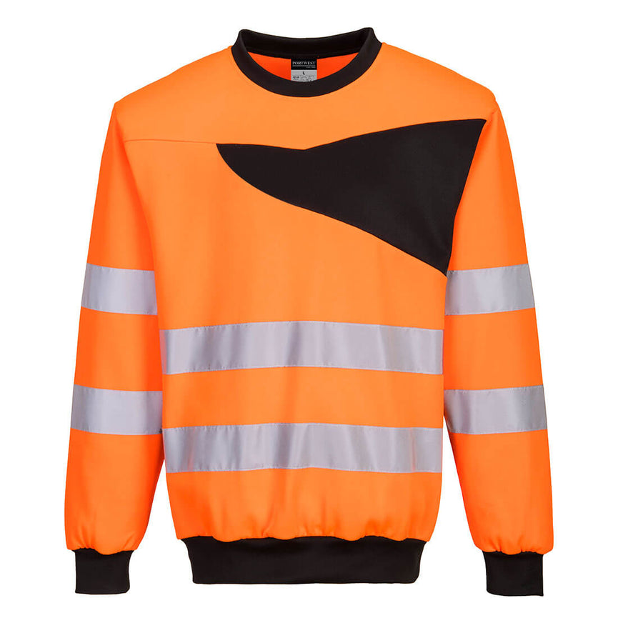 Sudadera Portwest PW2 de alta visibilidad con cuello redondo