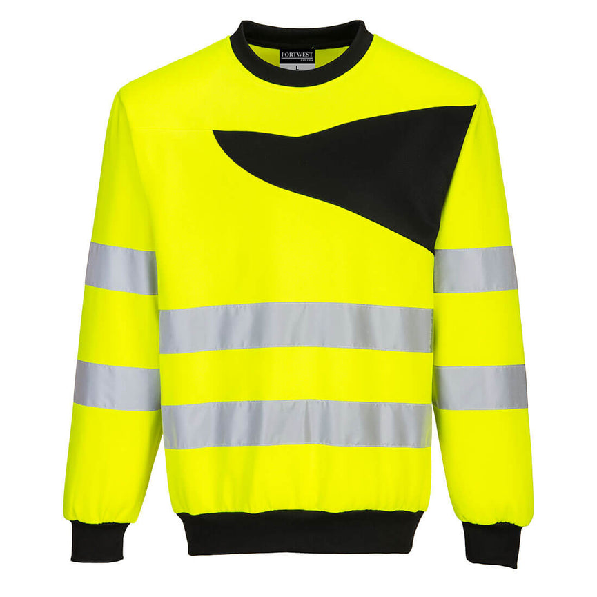 Sudadera Portwest PW2 de alta visibilidad con cuello redondo