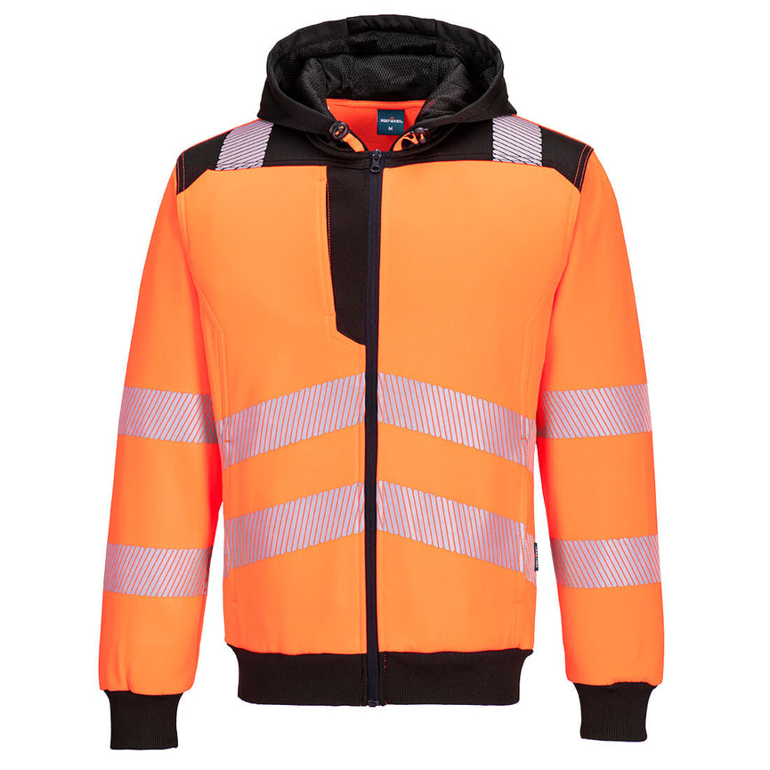 Sudadera Portwest de alta visibilidad con capucha cremallera PW3
