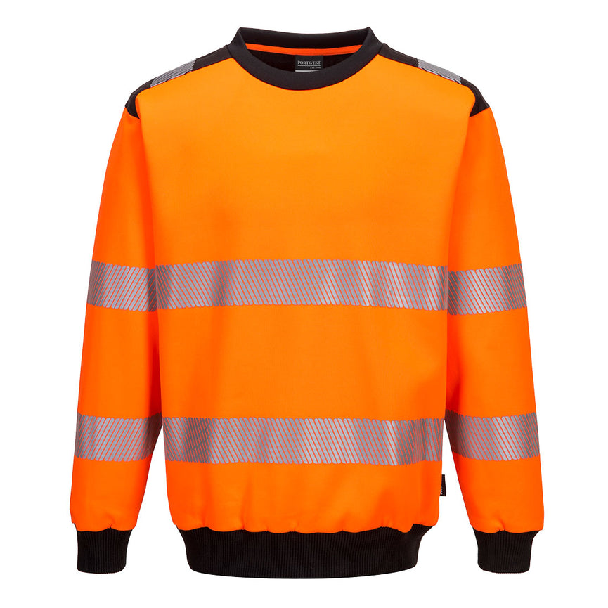 Sudadera Portwest PW3 de alta visibilidad con cuello redondo
