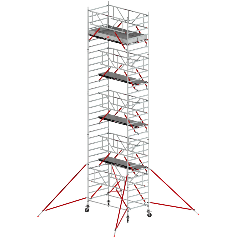 RS TOWER 52 S 135x245 - Altura de trabajo 10,2 m: Andamio móvil RS TOWER 52 S de 135x245 cm, permite trabajos a 10,2 metros con seguridad y durabilidad.