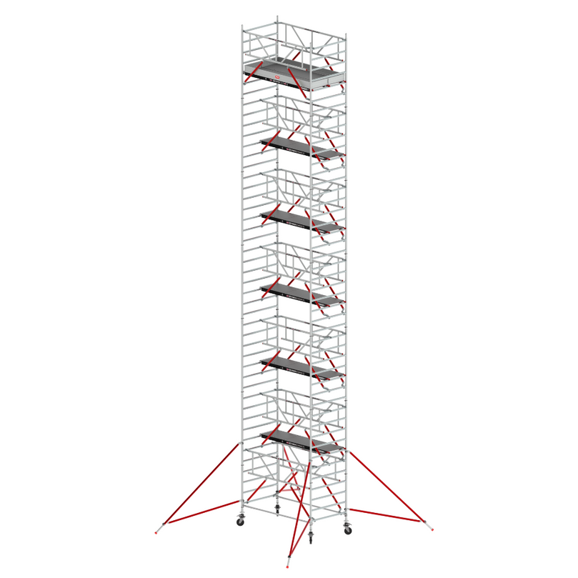 RS TOWER 52 S 135x245 - Altura de trabajo 14,2 m: Torre móvil RS TOWER 52 S de 135x245 cm, diseñada para trabajos a 14,2 metros, con garantía de calidad.