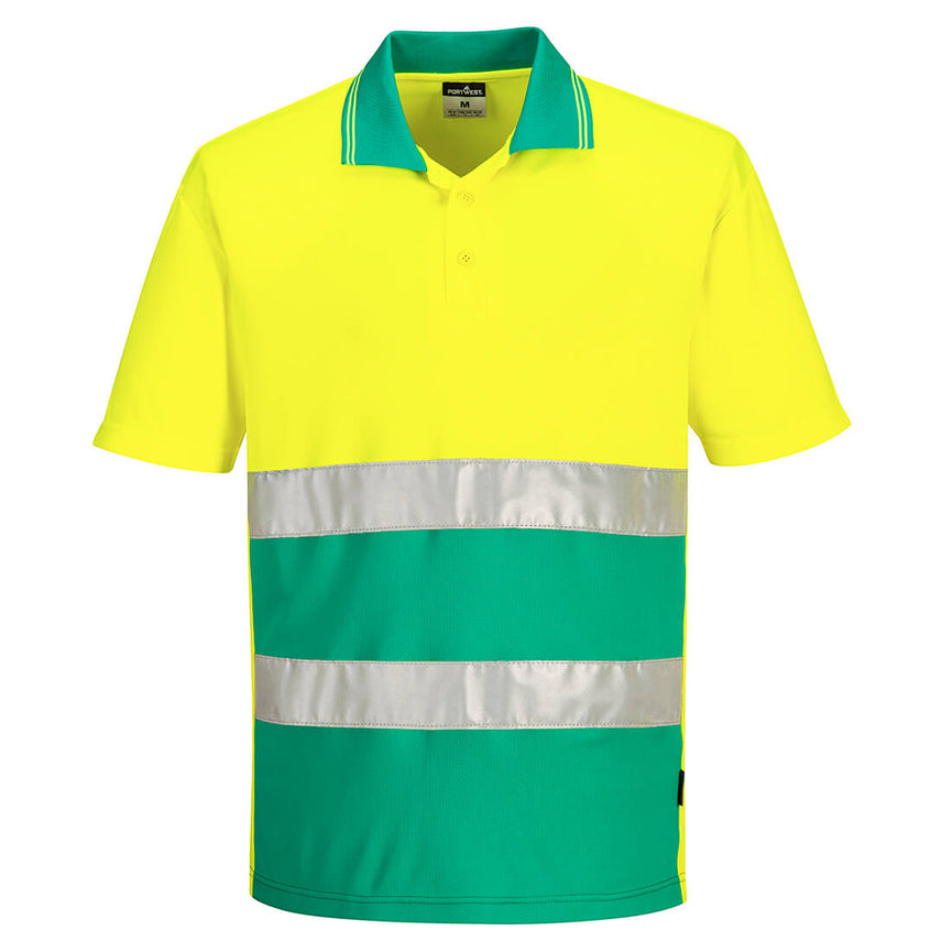 Polo ligero bicolor de alta visibilidad