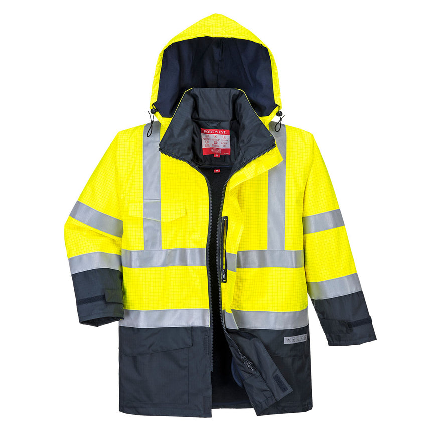 Chaqueta Portwest de alta visibilidad multi-protección Bizflame Rain