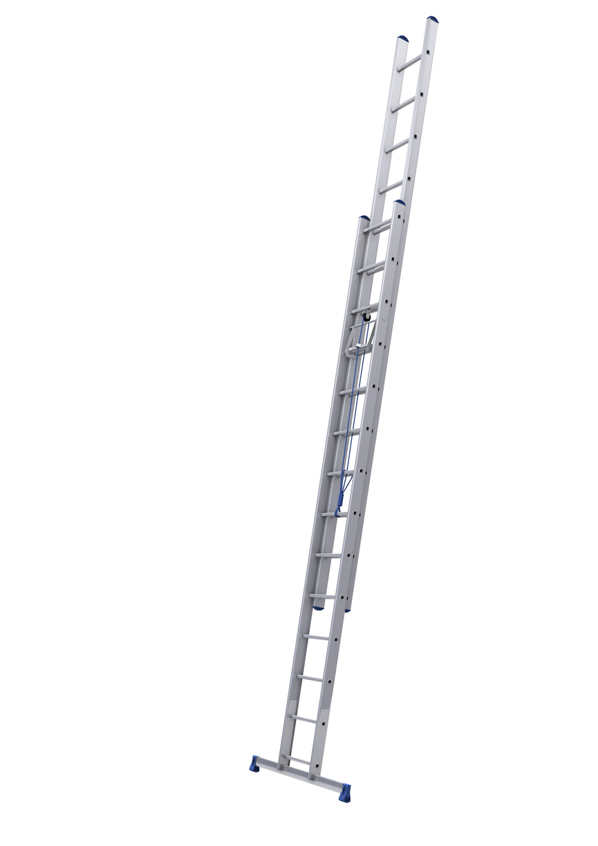 Escalera extensible de cuerda Starline 2x14, ligera y resistente, con cuerda anti-UV, base estabilizadora y bloqueo seguro.