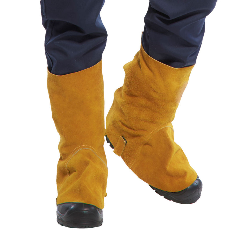 Cubre-botas de cuero para soldadura