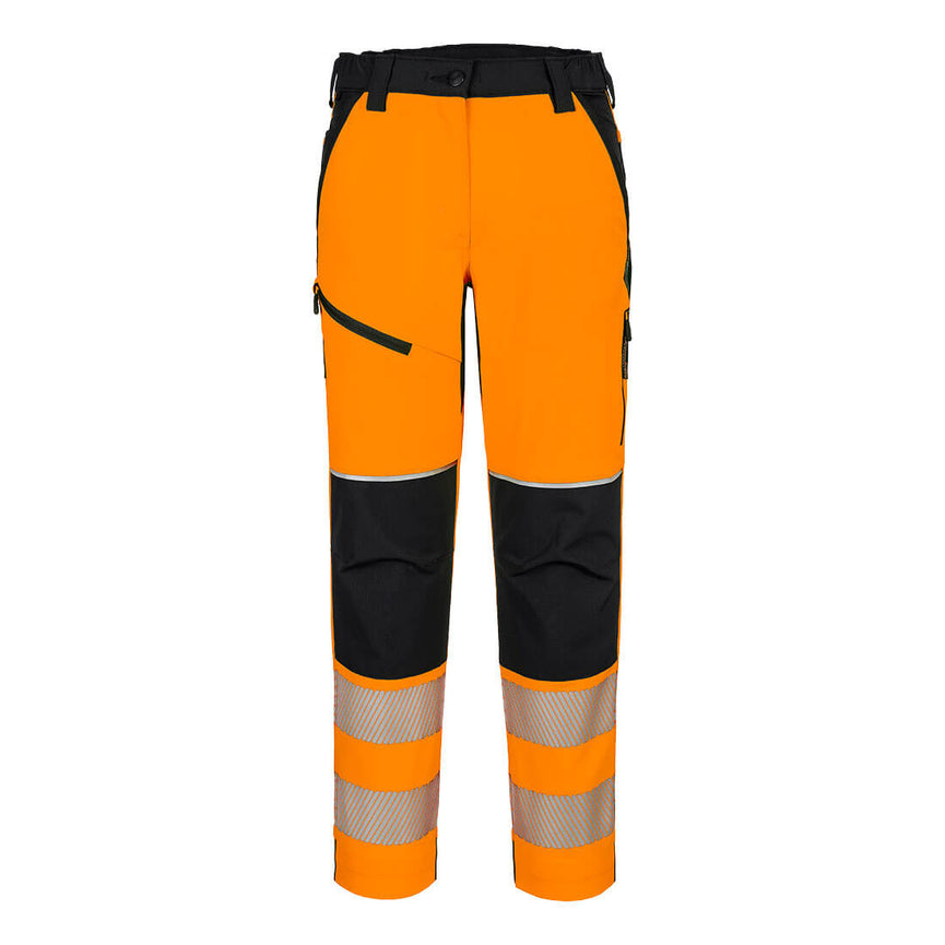 Pantalones Portwest elásticos PW3 de alta visibilidad para mujer