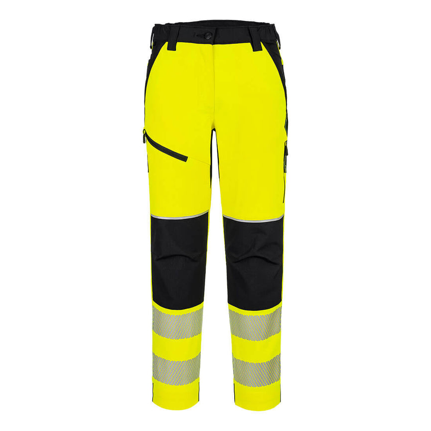 Pantalones Portwest elásticos PW3 de alta visibilidad para mujer